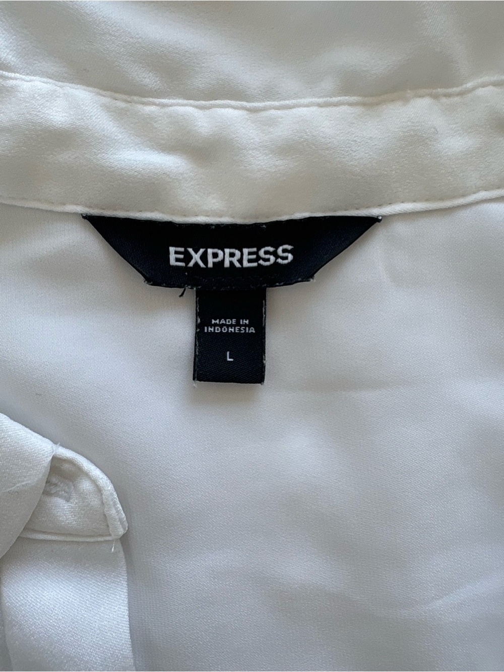 Express White Longline Button-Down Shirt - Picture 3 of 3